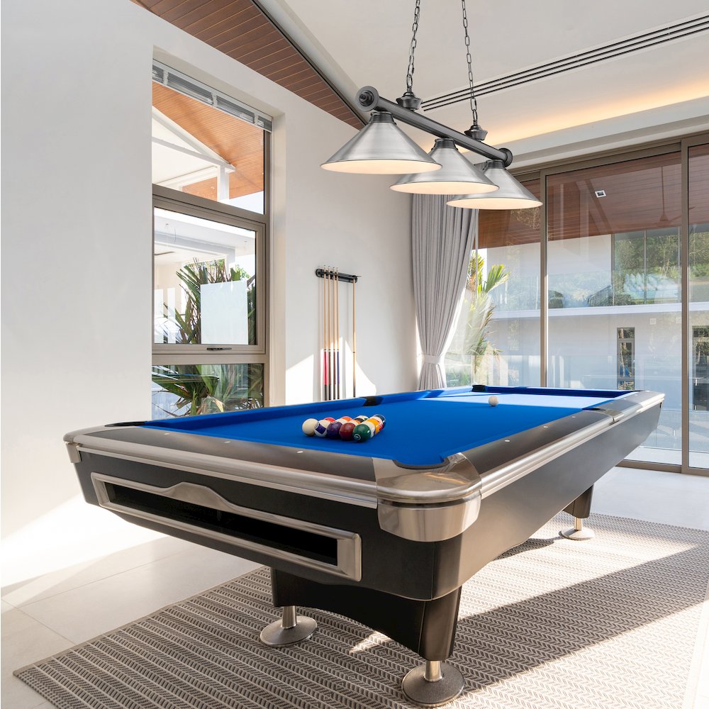 Z-Lite Cordon 3 Light Billiard, Steel Frame, Brushed Nickel Shade Color