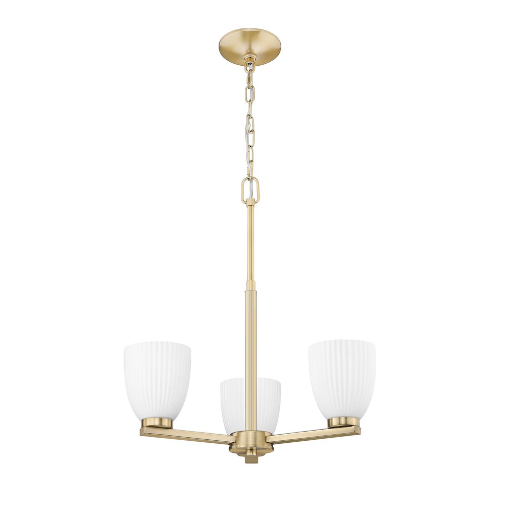 Z-Lite Naya 3 Light Chandelier in Modern Gold color, Steel frame