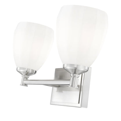 Z-Lite Oren 2 Light Vanity in Brushed Nickel color, Steel frame