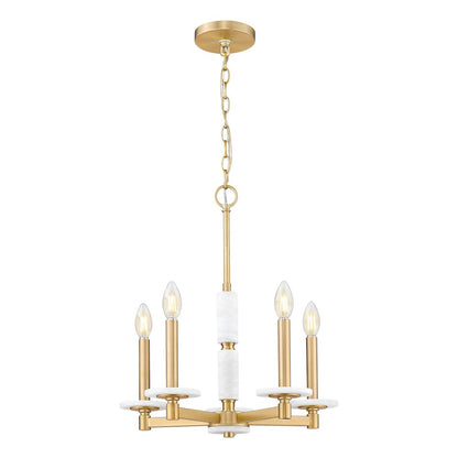 Z-Lite Kaden 5 Light Chandelier in Modern Gold color, Steel frame
