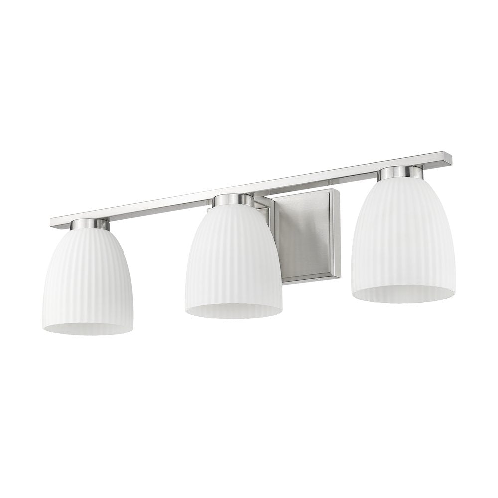 Z-Lite Naya 3 Light Vanity in Brushed Nickel color, Steel frame