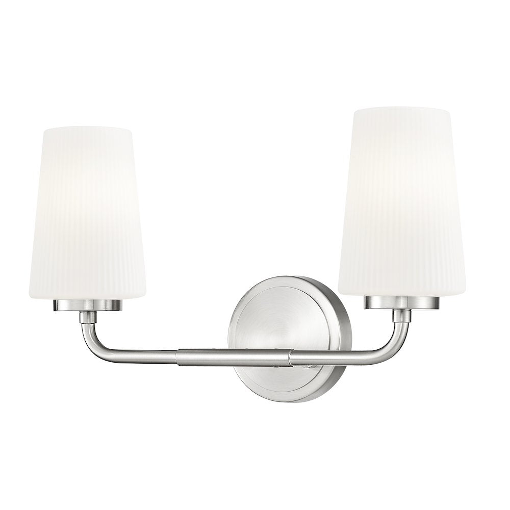 Z-Lite Montford 2 Light Vanity in Brushed Nickel color, Steel frame