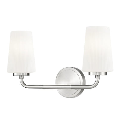 Z-Lite Montford 2 Light Vanity in Brushed Nickel color, Steel frame