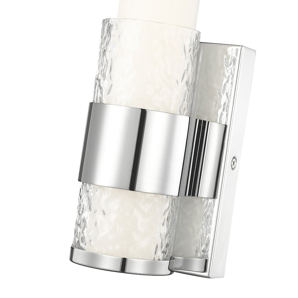 Z-Lite Egon 1 Light Wall Sconce in Chrome color, Steel frame