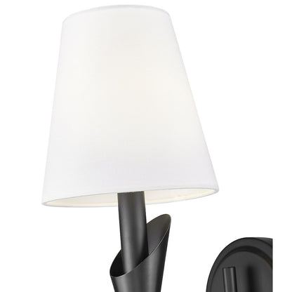 Z-Lite Claudelle 1 Light Wall Sconce in Matte Black color, Steel frame