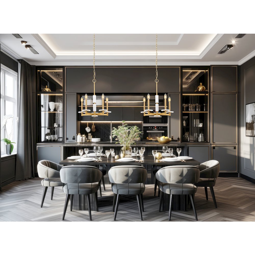 Z-Lite Kaden 5 Light Chandelier in Modern Gold color, Steel frame