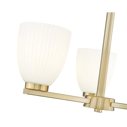 Z-Lite Naya 3 Light Chandelier in Modern Gold color, Steel frame