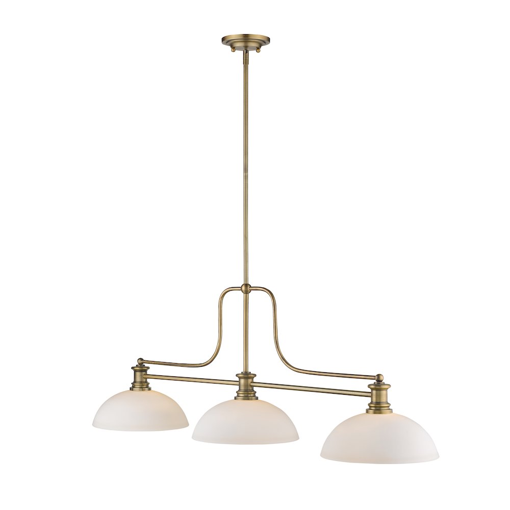 Z-Lite Melange 3 Light Billiard, Steel Frame, Matte Opal Shade Color