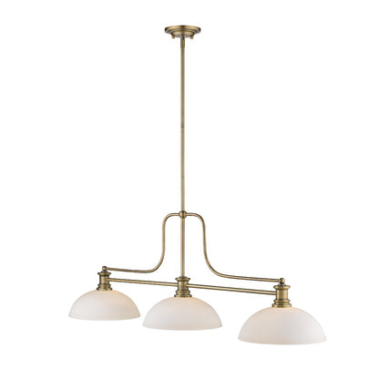 Z-Lite Melange 3 Light Billiard, Steel Frame, Matte Opal Shade Color