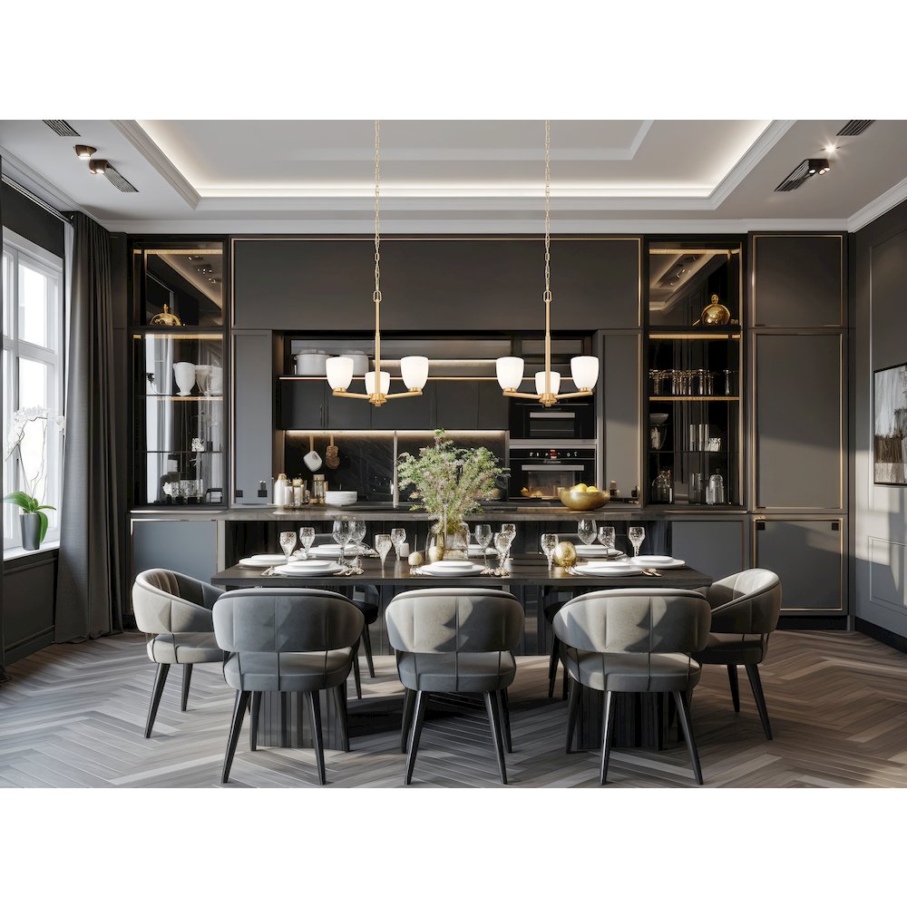 Z-Lite Naya 3 Light Chandelier in Modern Gold color, Steel frame