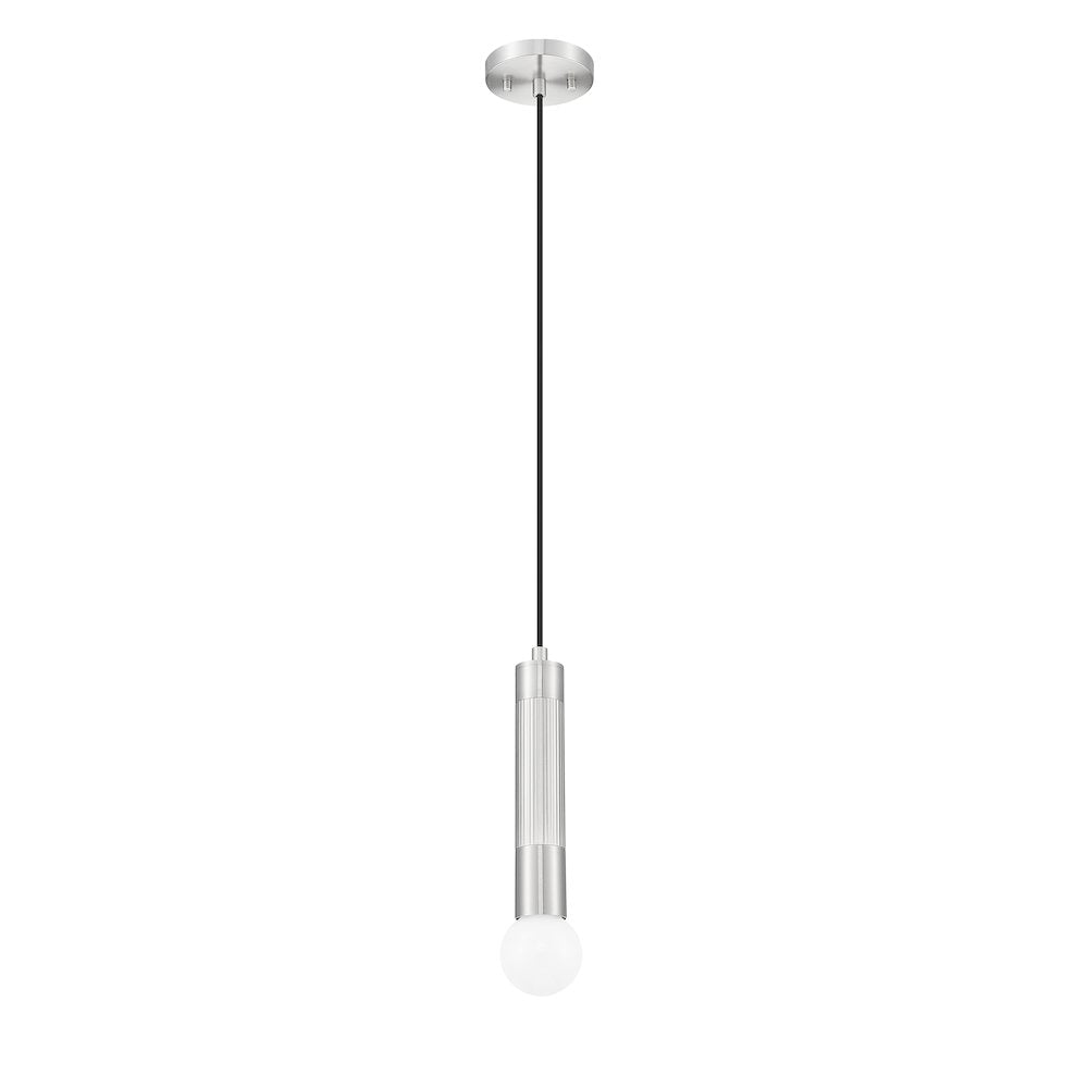 Z-Lite Stari 1 Light Pendant in Brushed Nickel color, Steel frame