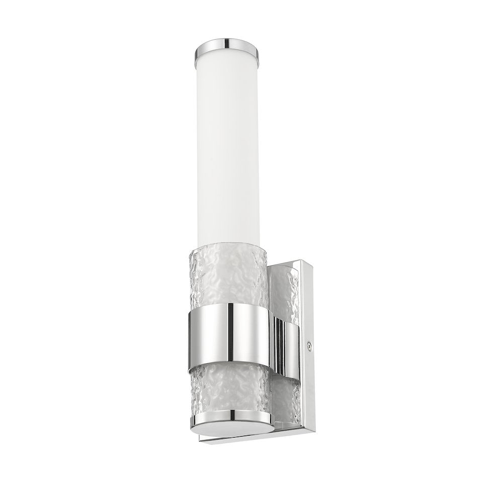 Z-Lite Egon 1 Light Wall Sconce in Chrome color, Steel frame