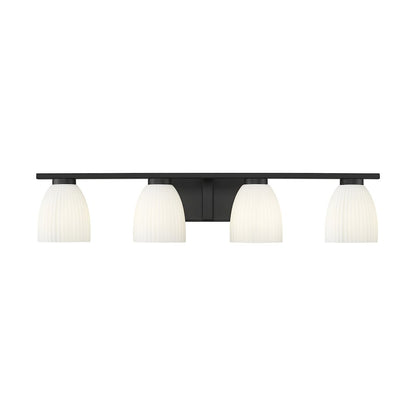 Z-Lite Naya 4 Light Vanity in Matte Black color, Steel frame