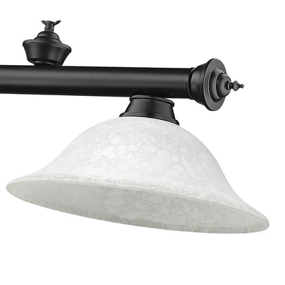 Z-Lite Cordon 3 Light Billiard, Steel Frame, White Mottle Shade Color