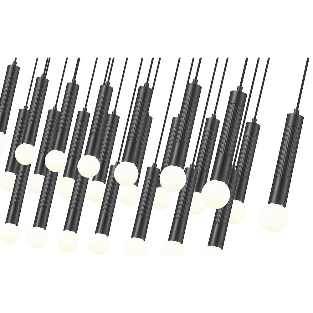 Z-Lite Stari 23 Light Linear Chandelier in Matte Black color, Steel frame
