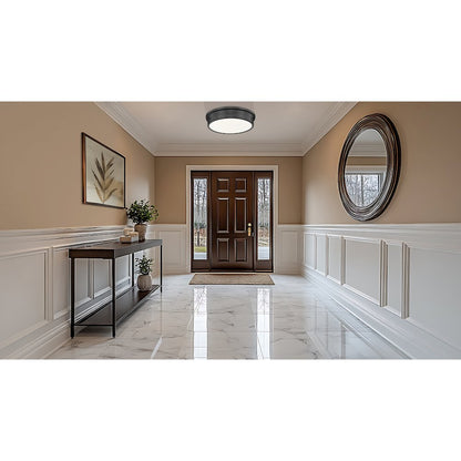 Z-Lite 1 Light Flush Mount, Matte Black