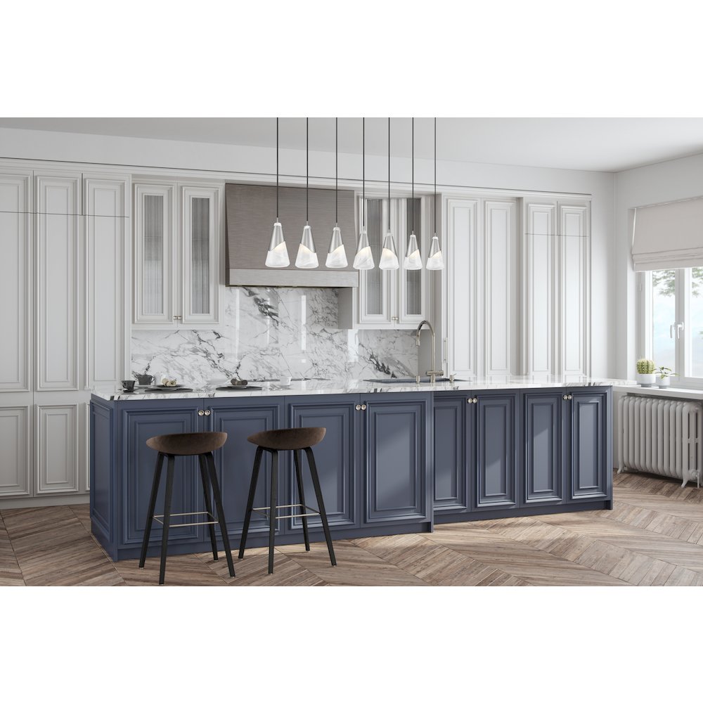 Z-Lite Aimie 7 Light Linear Chandelier, Brushed Nickel