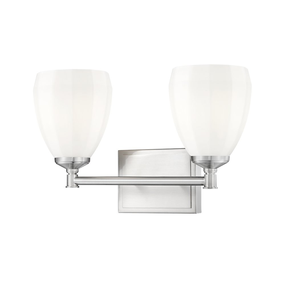 Z-Lite Oren 2 Light Vanity in Brushed Nickel color, Steel frame