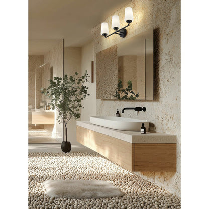 Z-Lite Montford 3 Light Vanity in Matte Black color, Steel frame