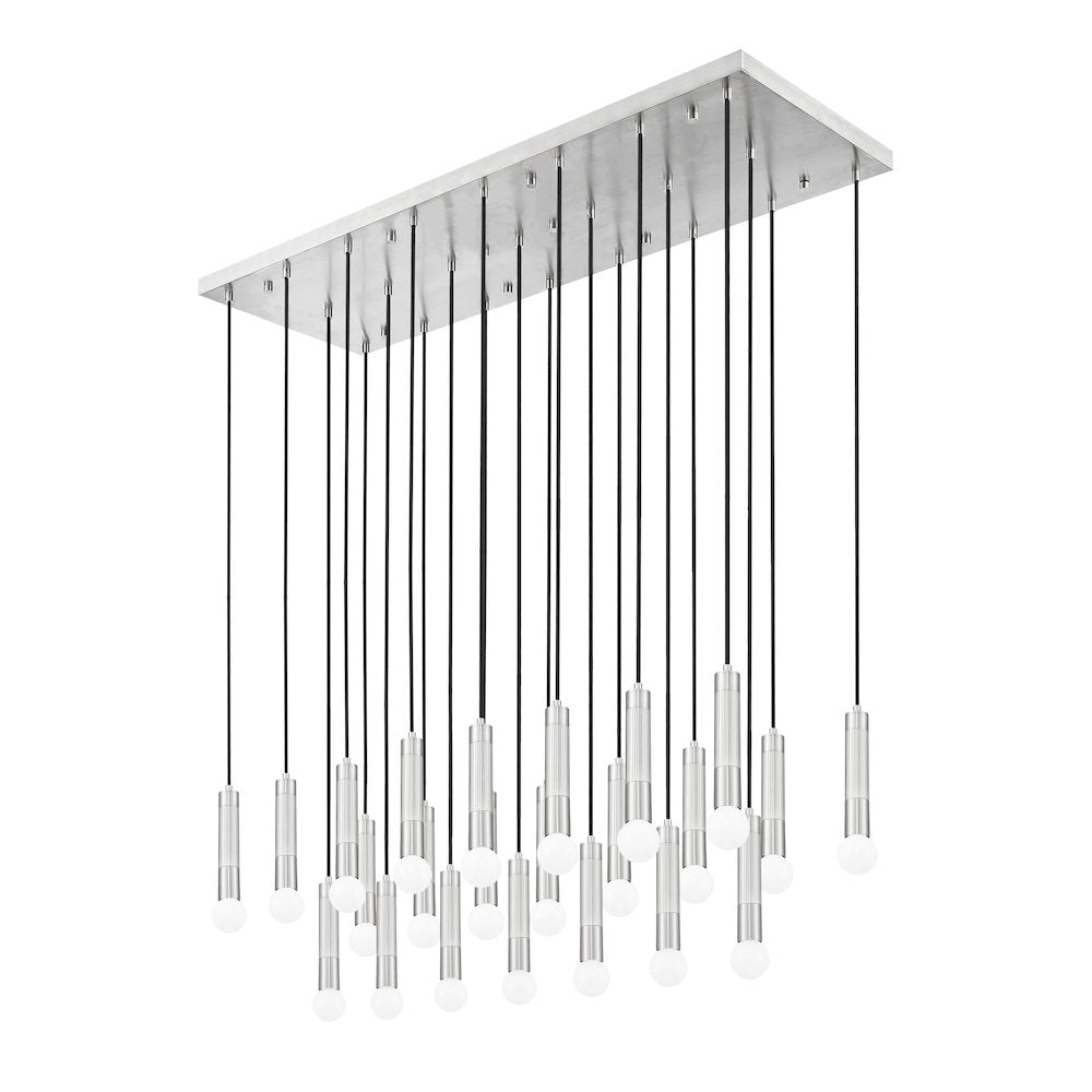 Z-Lite Stari 23 Light Linear Chandelier in Brushed Nickel color, Steel frame