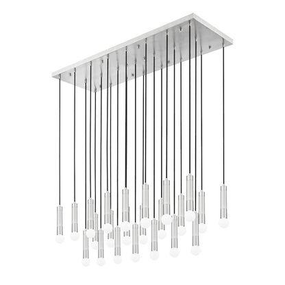 Z-Lite Stari 23 Light Linear Chandelier in Brushed Nickel color, Steel frame