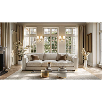 Z-Lite Claudelle 2 Light Wall Sconce in Textured White + Modern Gold color
