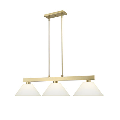 Z-Lite Cobalt 3 Light Billiard, Steel Frame, Matte Opal Shade Color