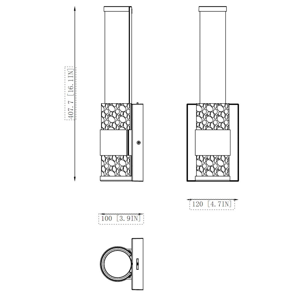 Z-Lite Egon 1 Light Wall Sconce in Chrome color, Steel frame
