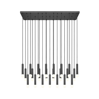 Z-Lite Stari 23 Light Linear Chandelier in Matte Black color, Steel frame