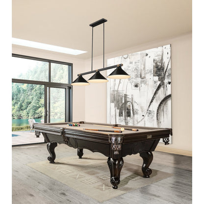 Z-Lite Bronte 3 Light Billiard, Steel Frame, Matte Black Shade Color