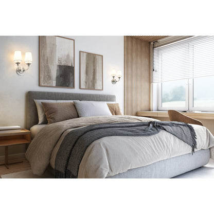 Z-Lite Katerina 2 Light Wall Sconce in Brushed Nickel Frame Finish