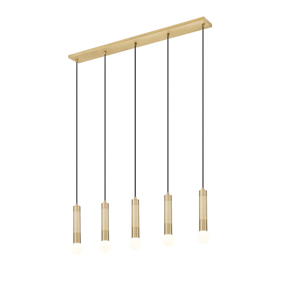 Z-Lite Stari 5 Light Linear Chandelier in Modern Gold color, Steel frame