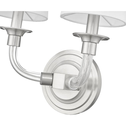 Z-Lite Katerina 2 Light Wall Sconce in Brushed Nickel Frame Finish