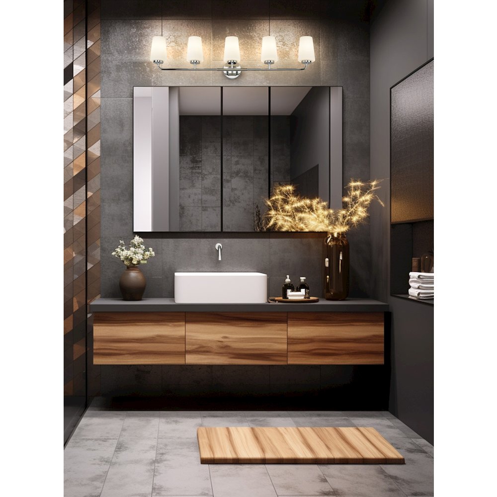 Z-Lite Montford 5 Light Vanity in Chrome color, Steel frame