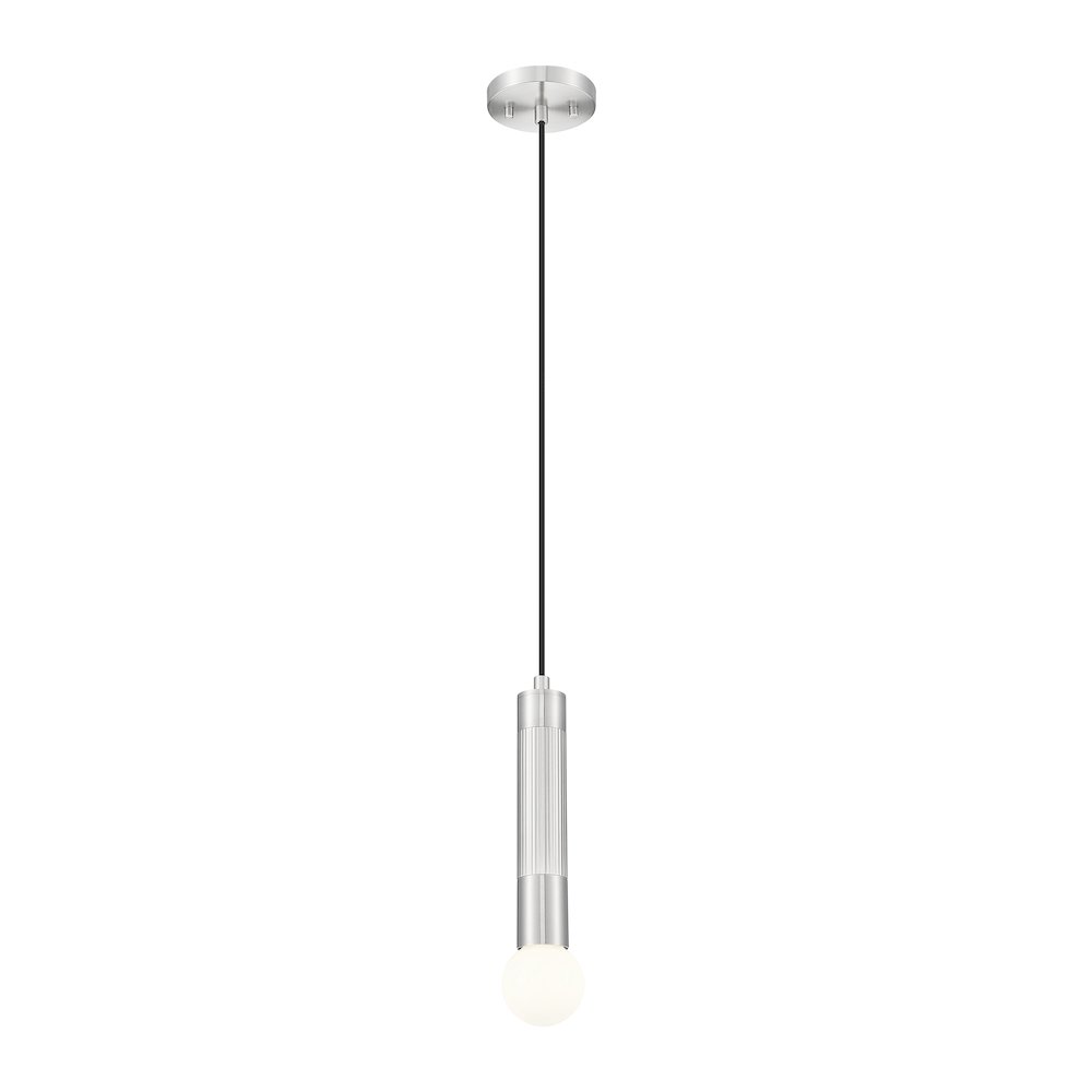 Z-Lite Stari 1 Light Pendant in Brushed Nickel color, Steel frame
