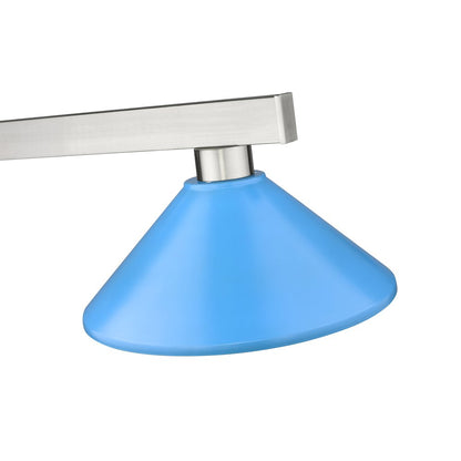 Z-Lite Cobalt 3 Light Billiard, Steel Frame, Electric Blue Shade Color