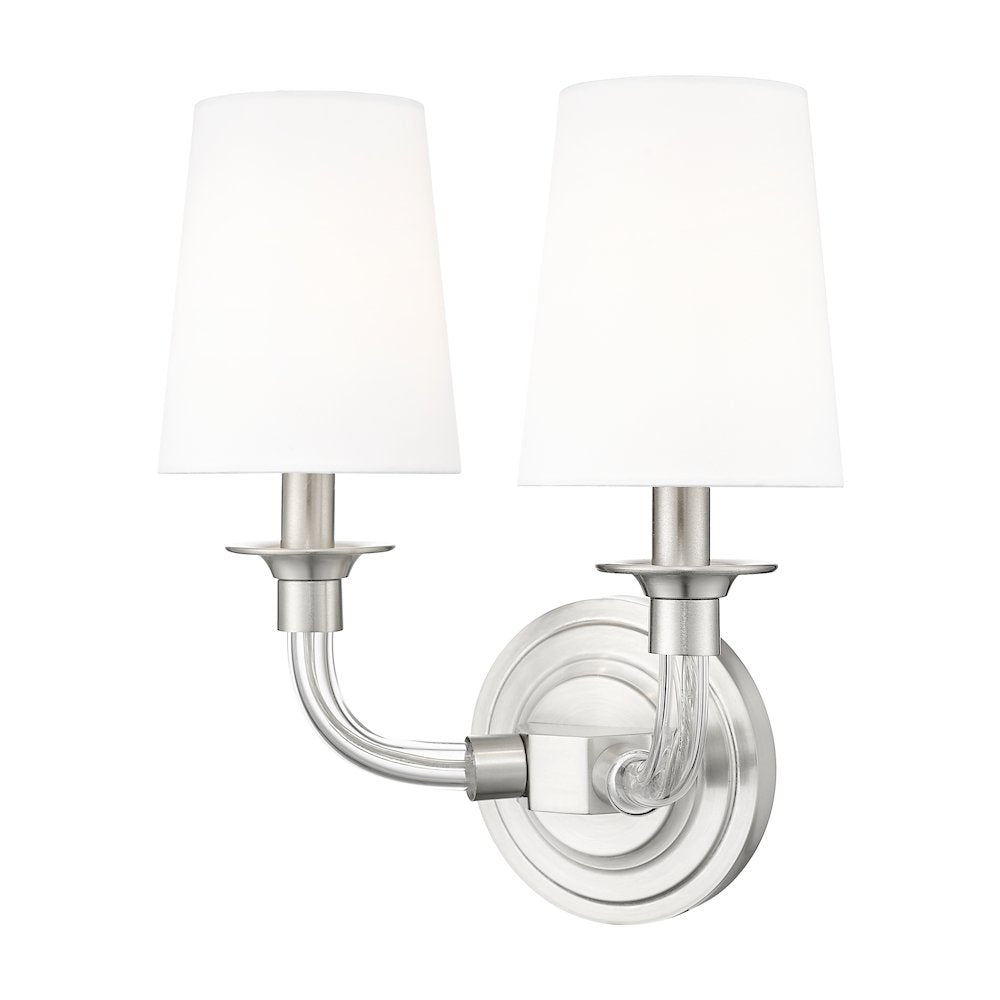 Z-Lite Katerina 2 Light Wall Sconce in Brushed Nickel Frame Finish