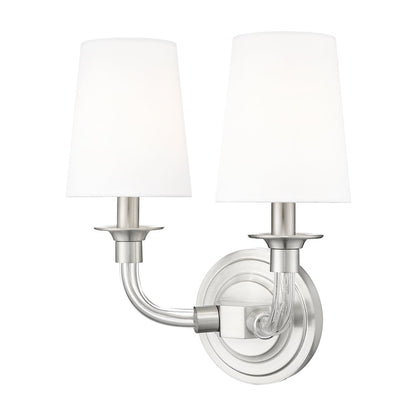 Z-Lite Katerina 2 Light Wall Sconce in Brushed Nickel Frame Finish
