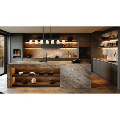 Z-Lite Naya 7 Light Linear Chandelier in Matte Black color, Steel frame