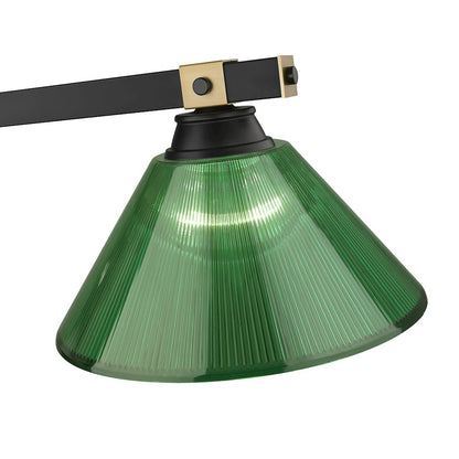 Z-Lite Bronte 3 Light Billiard, Steel Frame, Green Shade Color