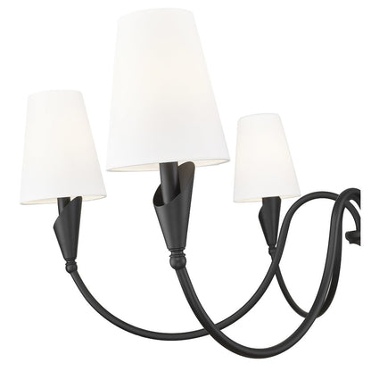 Z-Lite Claudelle 6 Light Chandelier in Matte Black color, Steel frame