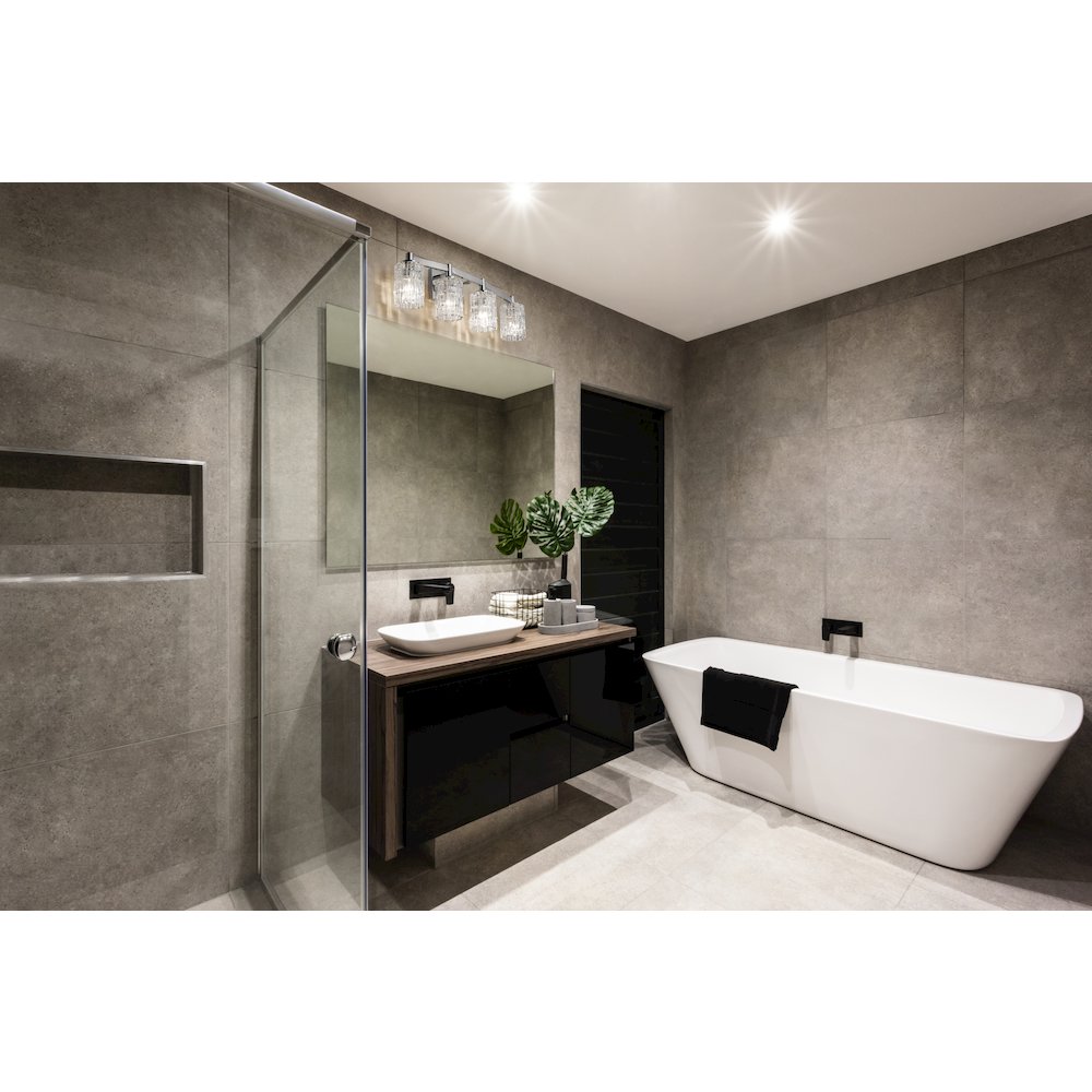 Z-Lite Aubrey 4 Light Vanity in Chrome Frame Finish