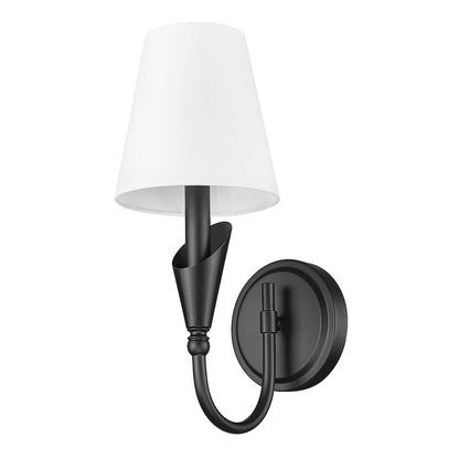 Z-Lite Claudelle 1 Light Wall Sconce in Matte Black color, Steel frame
