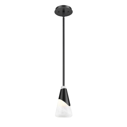 Z-Lite Aimie 1 Light Pendant, Matte Black