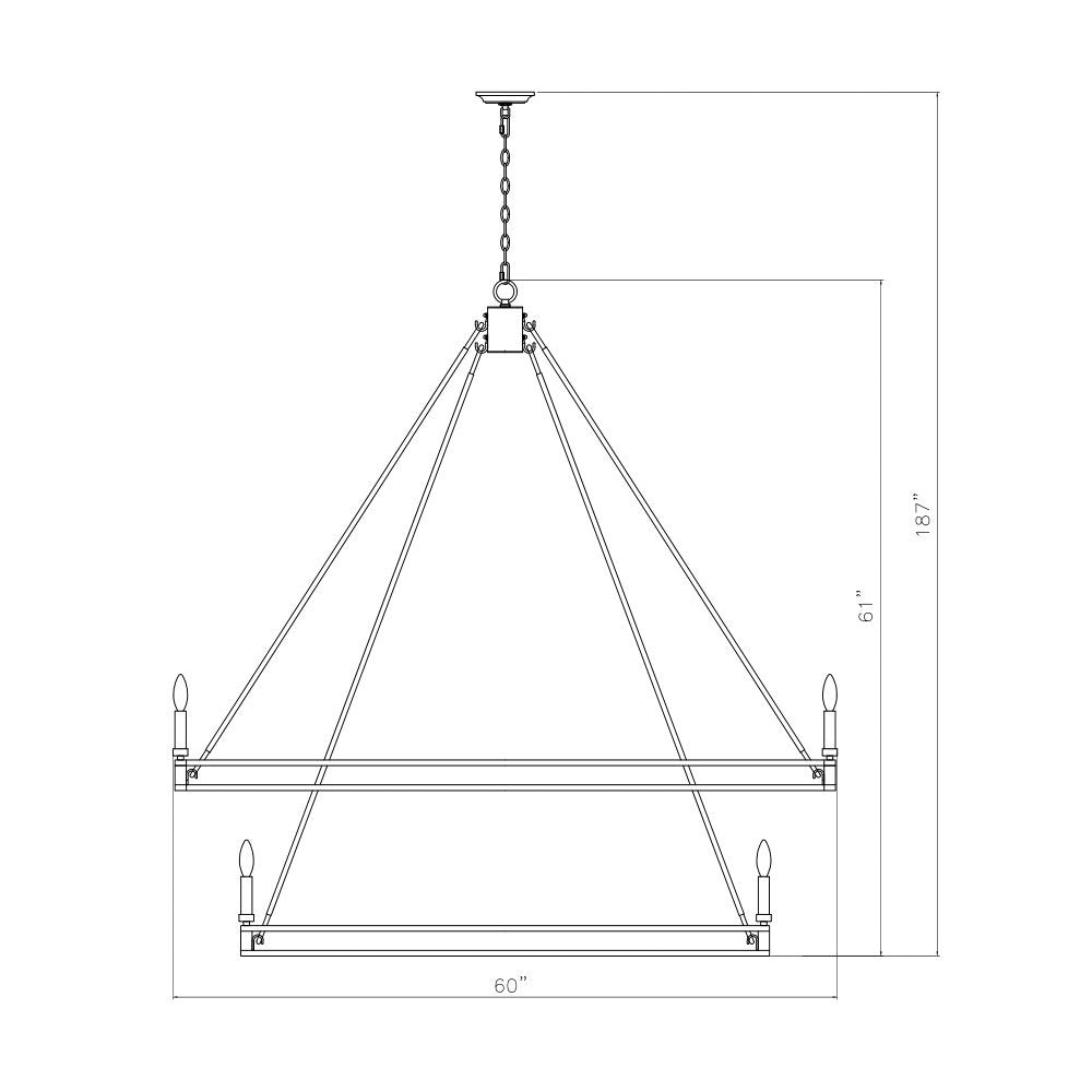 Z-Lite Dennison 28 Light Chandelier in Signature Brass color, Steel frame