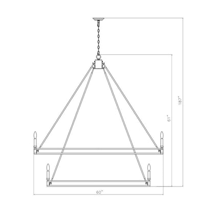 Z-Lite Dennison 28 Light Chandelier in Signature Brass color, Steel frame