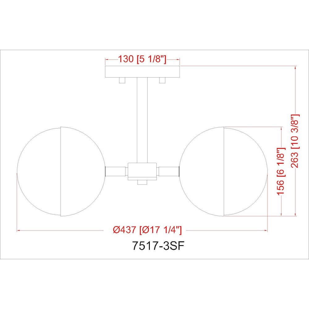 Z-Lite 3 Light Semi Flush Mount