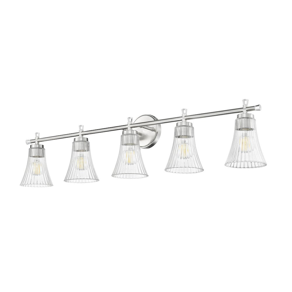 Z-Lite Belle 5 Light Vanity in Brushed Nickel color, Steel frame