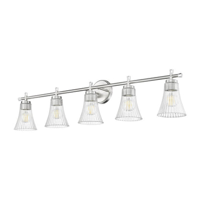 Z-Lite Belle 5 Light Vanity in Brushed Nickel color, Steel frame