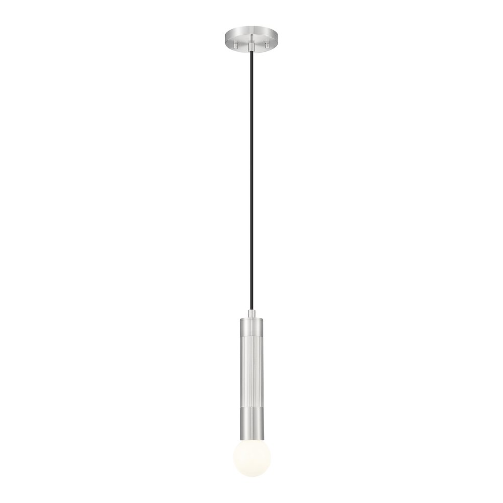 Z-Lite Stari 1 Light Pendant in Brushed Nickel color, Steel frame